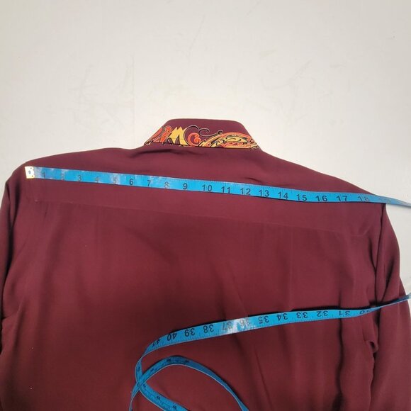 Batik Long Sleeve Red Orange Shirt - NEW - Picture 8 of 12